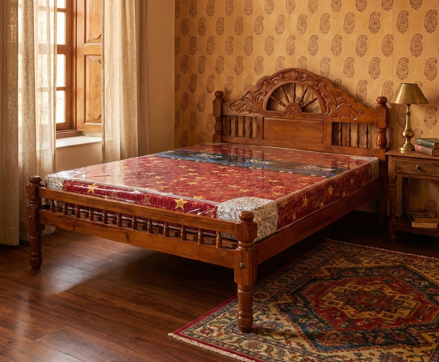 Royal Heritage Teak Wood Queen Bed