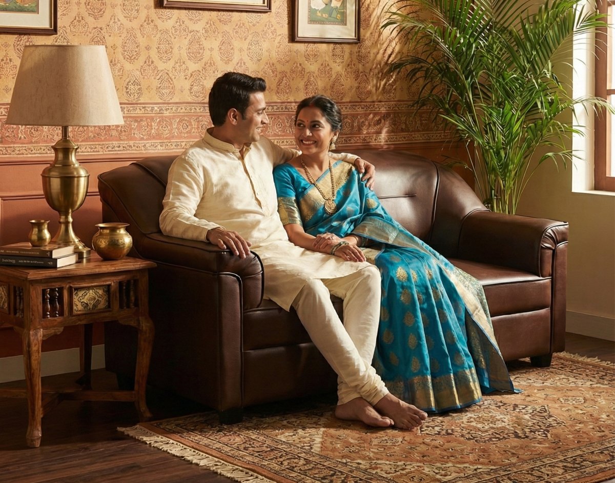 Premium Fabric 3-Seater Sofa with Wooden Accents - Image 2