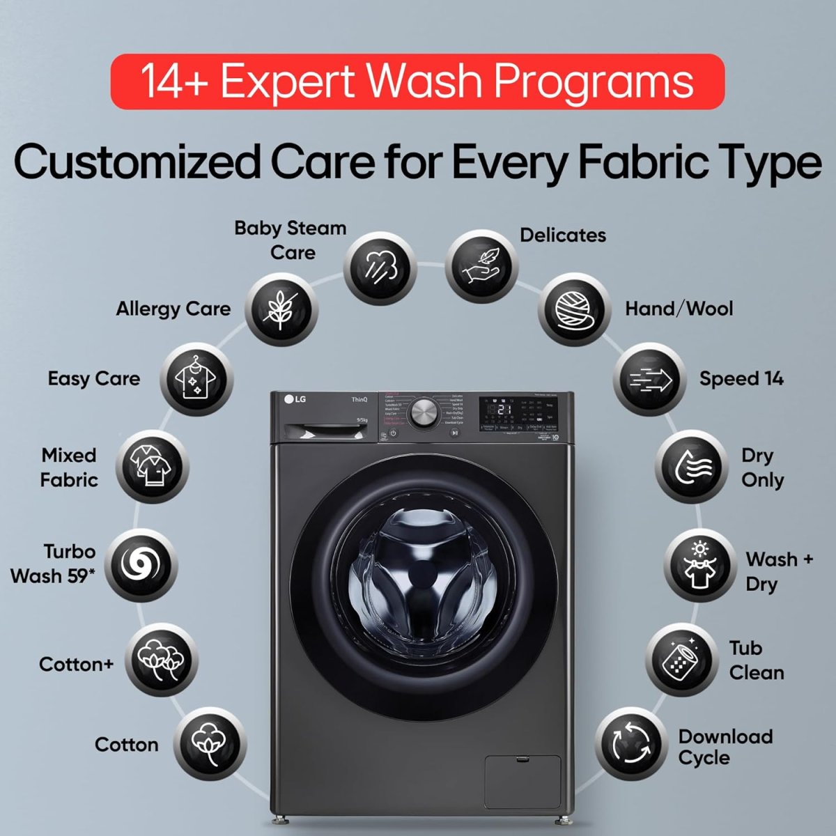 LG 9kg 5-Star Wi-Fi Inverter Front Load - Image 2