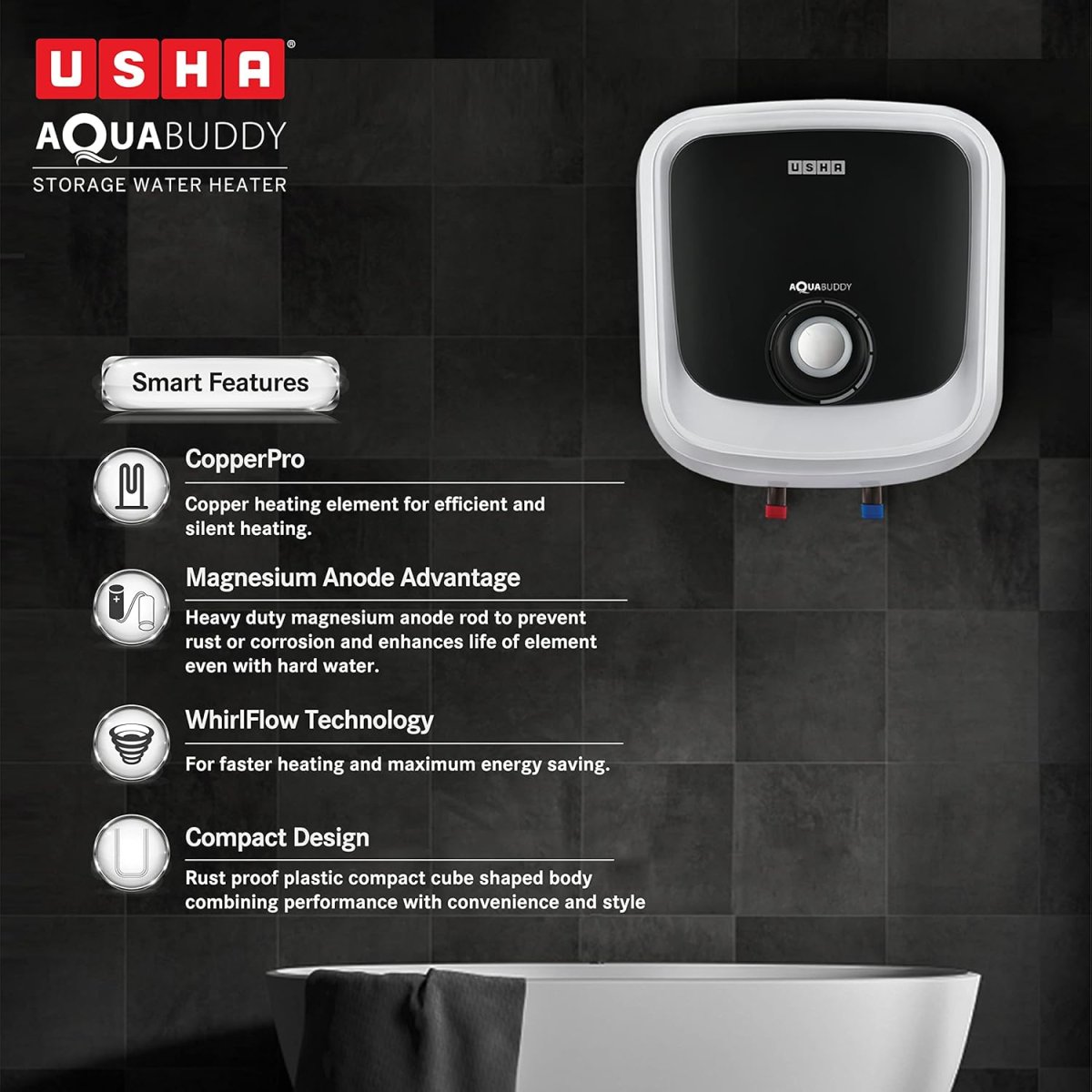 Usha Hydro-Shield 25L Geyser - Image 3